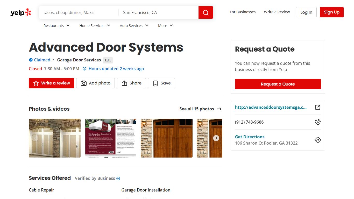 ADVANCED DOOR SYSTEMS - 15 Photos - Garage Door Services - Yelp